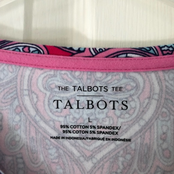Like new!! Talbots Long Sleeve Paisley Tee Shirt - Picture 3 of 3